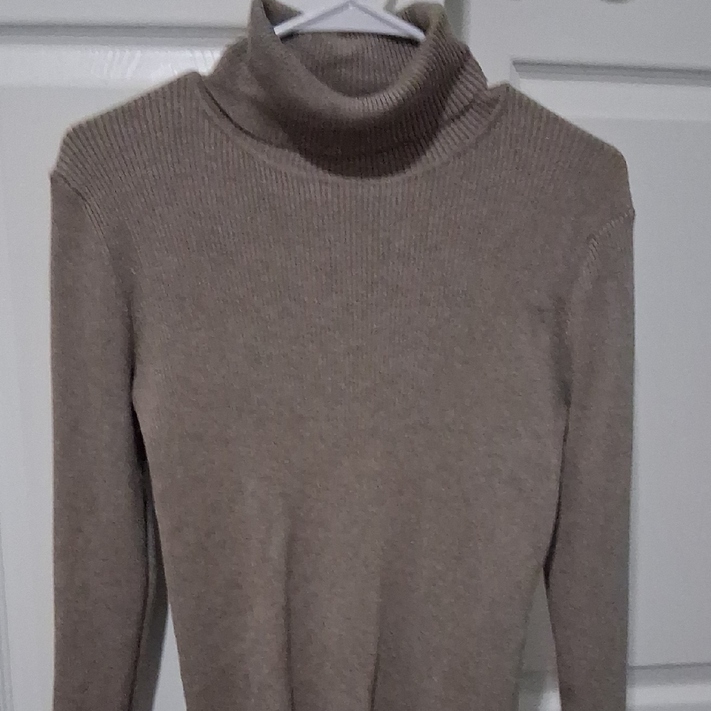 Women's Tan Turtleneck Sweater